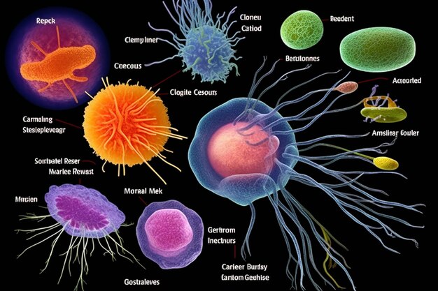 Foto onthulling van de microkosmos een fotorealistische duik in de wereld van de microbiologie