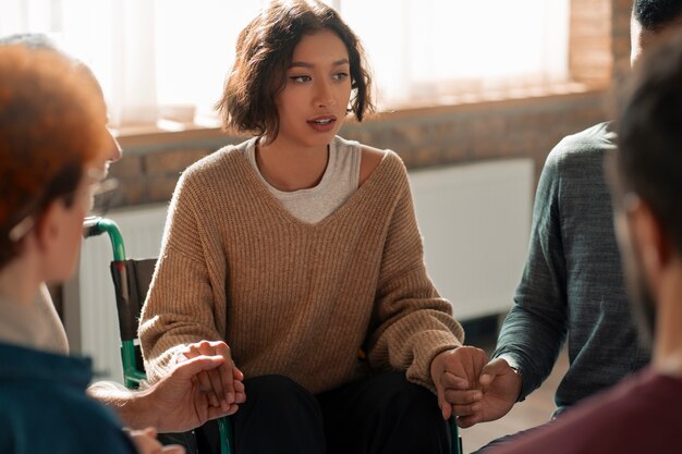 Foto ontmoeting van de psychotherapeutische ondersteuningsgroep