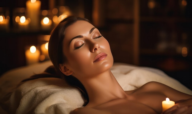 Ontspannen spa-ervaring Vrouw geniet van een massage