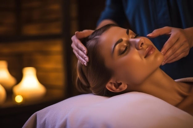 Ontspannende spa massage behandeling schoonheid wellness en zorg in een serene sfeer