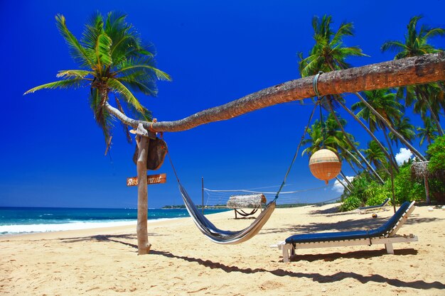 ontspannende stranden van Sri Lanka. Tangale, ten zuiden van het eiland