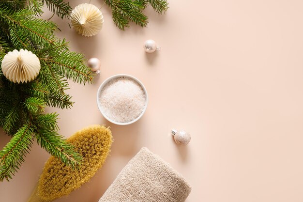 Ontspanning en wellness voor de kerstvakantie Cosmetische zeezout wellnessobjecten