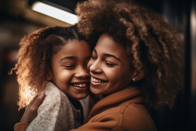 Ontsproten van een jonge vrouw die haar dochter koestert