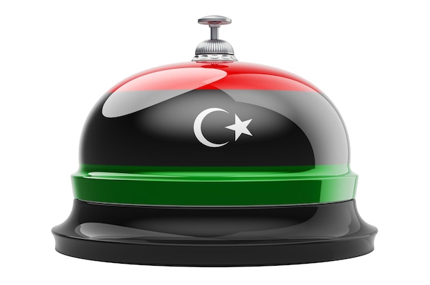Ontvangstbel met Libische vlag 3D-rendering