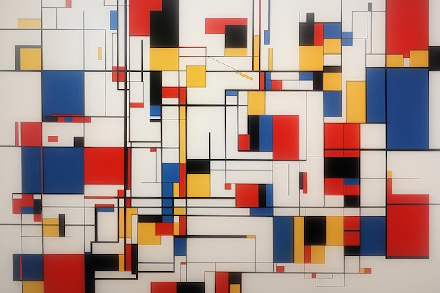 Foto ontwerp een abstracte geometrische achtergrond geïnspireerd door de werken van piet mondrian