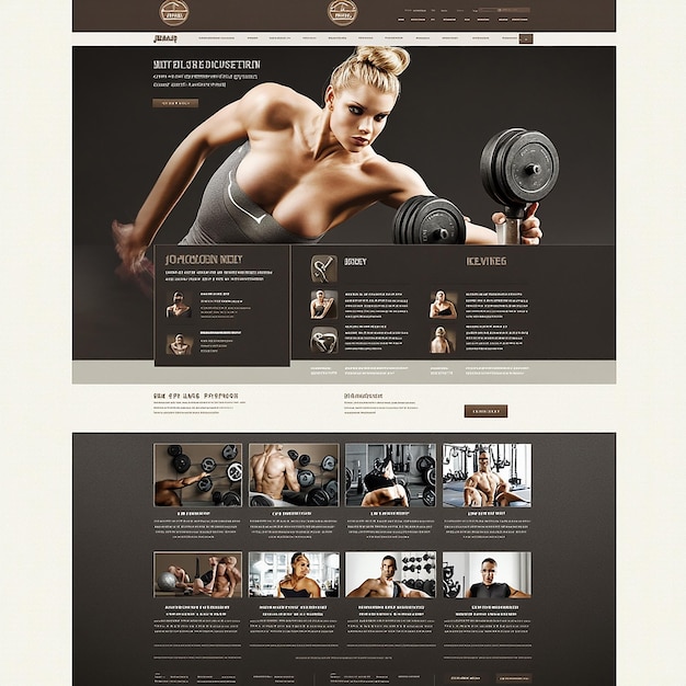 Ontwerp een geavanceerde en professionele website lay-out voor een gespecialiseerde sportschool