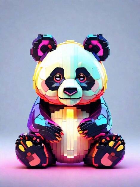 Ontwerp een panda met pixelvormige vormen