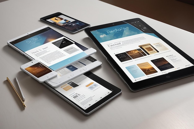 Ontwerp een reeks tablet mockups met verschillende schermgroottes en instellingen voor het presenteren van e-books