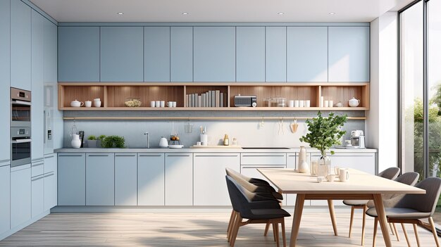Ontwerp elegante blauwe keuken