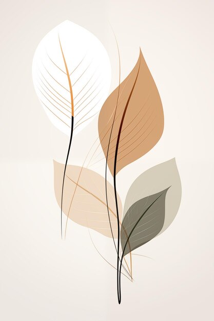 Foto ontwerp flat tropical leaf illustratie minimale boho kunst mooie afbeeldingen abstracte bladeren natuurlijk