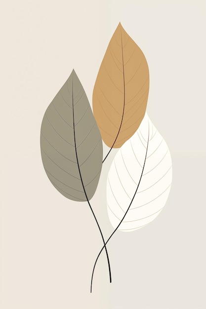 Foto ontwerp flat tropical leaf illustratie minimale boho kunst mooie afbeeldingen abstracte bladeren natuurlijk
