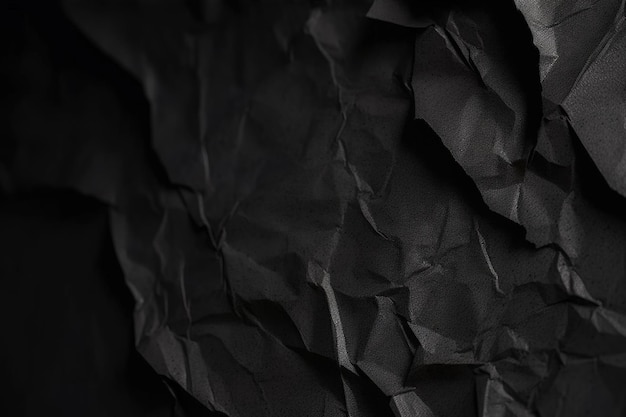 Ontwerp ruimte zwart en donker verfrommeld papier gestructureerde achtergrond