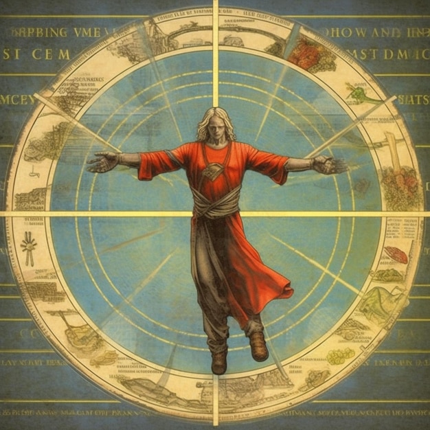 Foto ontwerp van de man van vitruvius