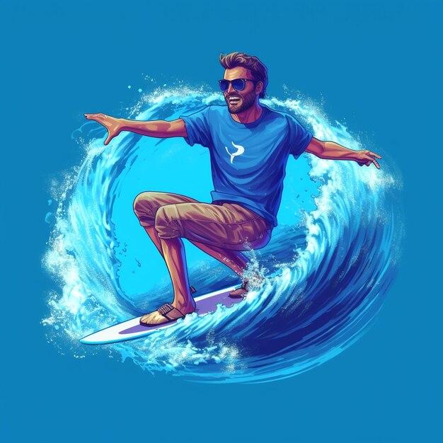 Foto ontwerp van de surfer