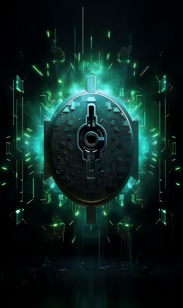 Ontwerp van Digital Payment Security Shield Lock Secure Green Strong San Poster Flyer Concept Ideeën