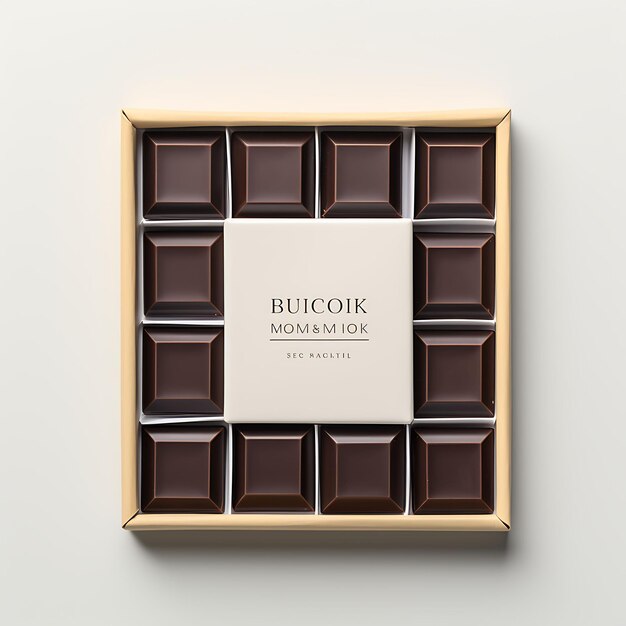 Ontwerp van doosverpakking Vouwdoos chocolade Blank verpakking Arti Foto Concept Idea Creatief