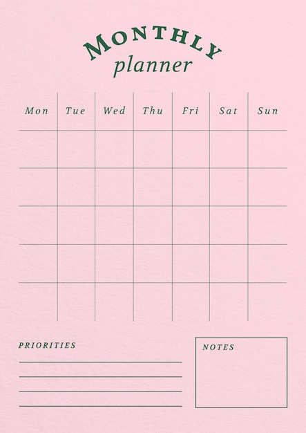 Ontwerp van een digitaal briefje voor de maandelijkse planner