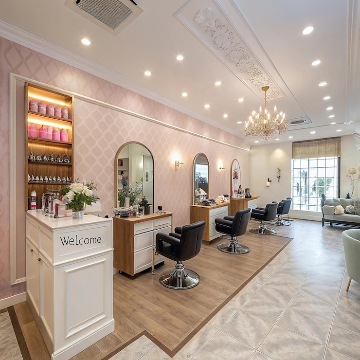 Foto ontwerp van een sjabloon voor een schoonheidssalon
