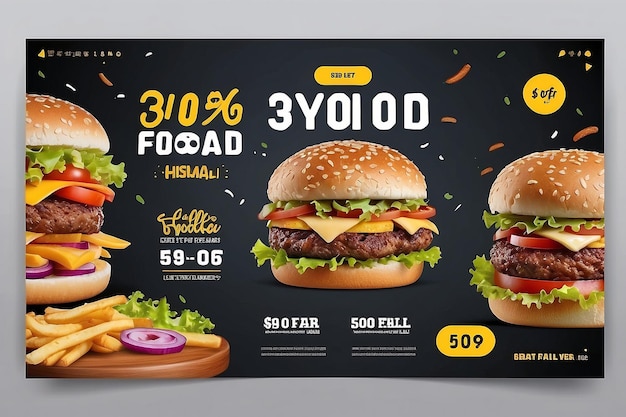 Ontwerp van een sjabloon voor een webbanner voor de promotie van fastfoodbedrijven