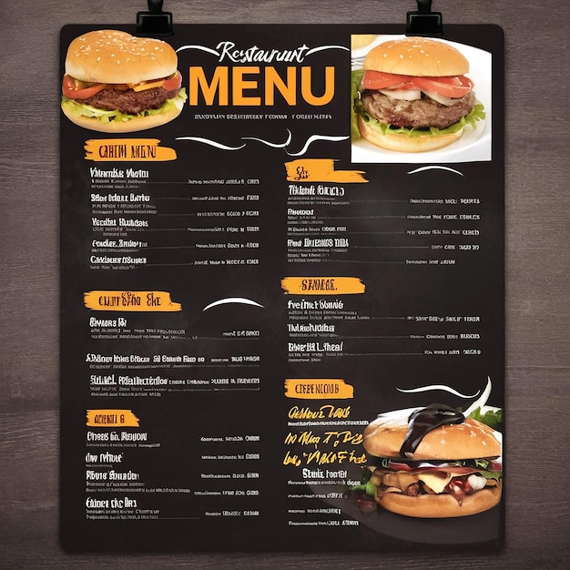 Ontwerp van het menu van een restaurant