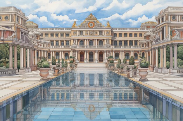 Ontwerp van het Paleis van Versailles in Parijs Frankrijk