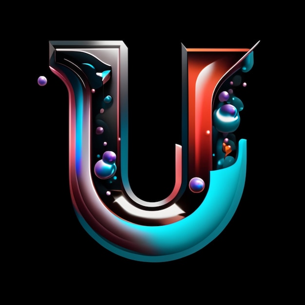 Foto ontwerp van het u-logo of het u-logo of het u-monogram of het 3d-u-logo