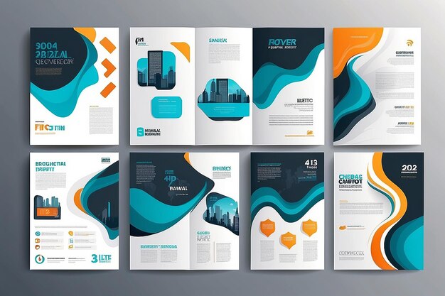 Ontwerp van jaarverslagen omslag vector sjabloon brochures tijdschrift a4 grootte flyers presentaties pamflet