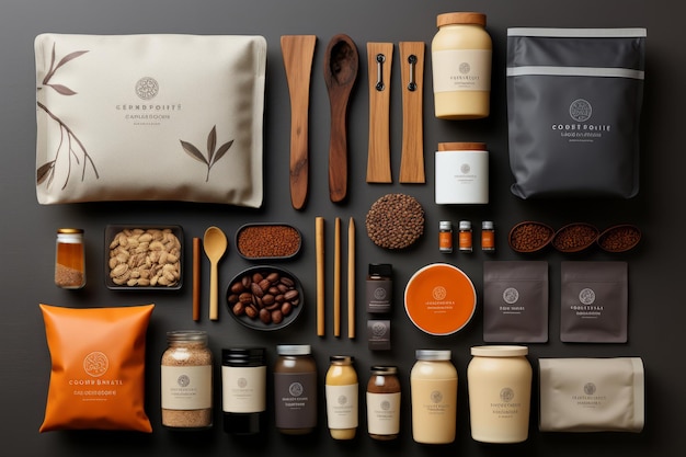 Foto ontwerp van koffieverpakkingen generatieve ai