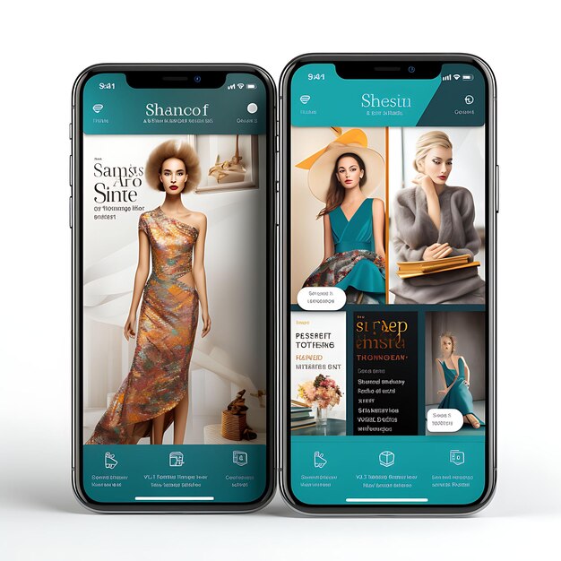 Ontwerp van mobiele apps van Fashion Online Fashion Magazine App-ontwerp Trendy thema met creatieve lay-out