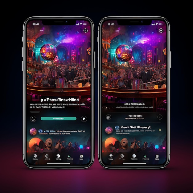 Ontwerp van mobiele apps voor entertainment Live streaming App-ontwerp Dynamisch thema met creatieve lay-out