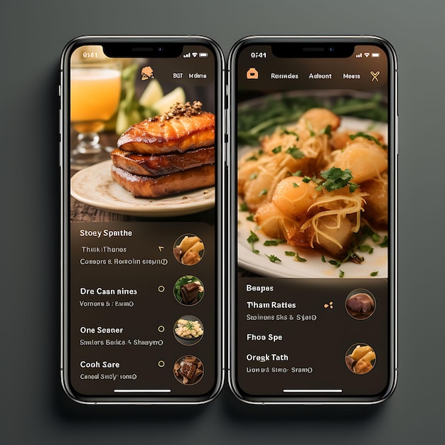 Ontwerp van mobiele apps voor eten en drinken Restaurantreservering App-ontwerp Mobiel een creatieve lay-out