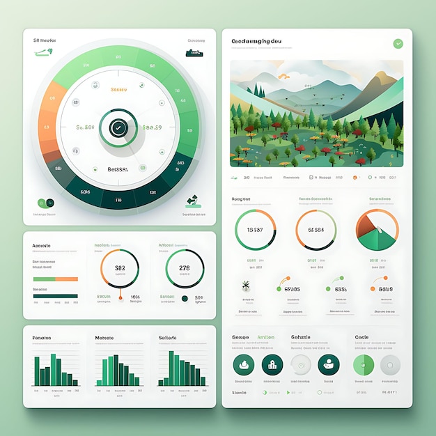 Ontwerp van mobiele apps voor het bijhouden van energieverbruik App-ontwerp Ecovriendelijke creatieve lay-out