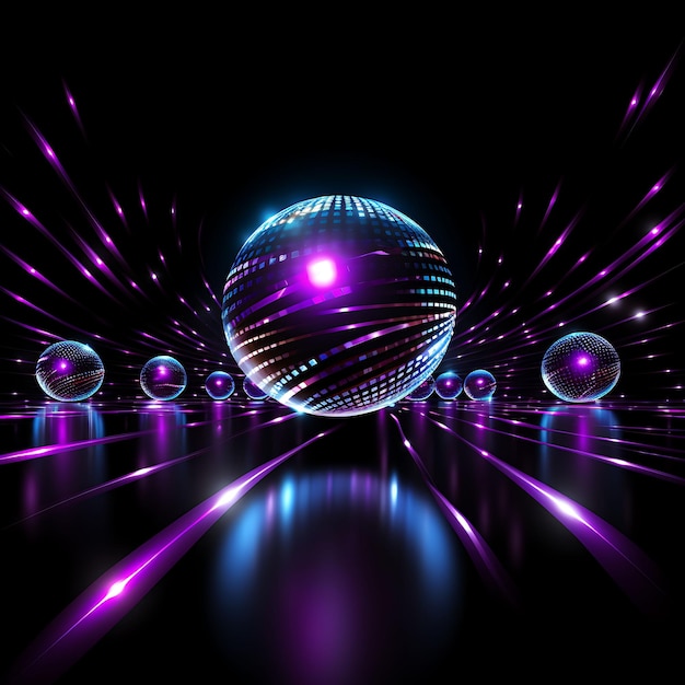 Ontwerp van Retro Disco Disco Geïnspireerde lijnen Retro Disco Balls Groovy Pu Clipart Tshirt Ontwerp Glow.