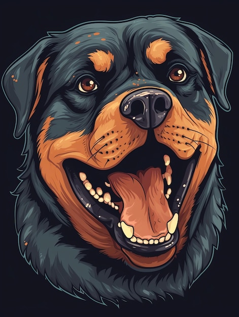 Ontwerp van vet Rottweiler-ontwerp voor t-shirt en sticker perfect voor hondenliefhebbers