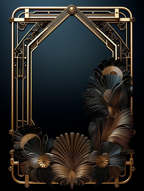 Foto ontwerp van vintage naamkaart art deco frame kaart ontwerp stijl vintage t creatieve kunst achtergrond