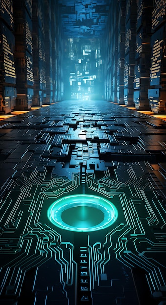 Ontwerp van virtuele valuta binaire code digitale circuit matrix achtergrond poster flyer concept ideeën
