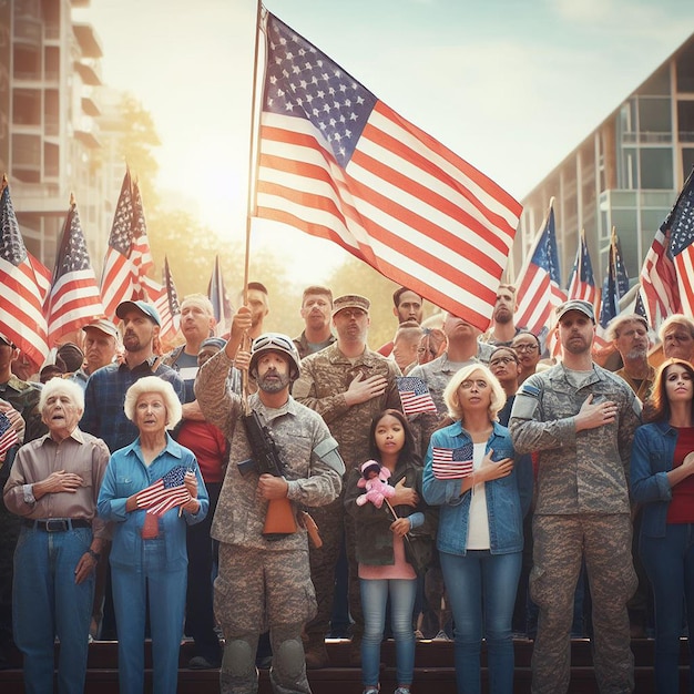 Foto ontwerp voor veterans day usa onafhankelijkheidsdag arbeidsdag elke amerikaanse nationale feestdag