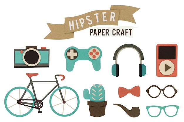 Ontwerpelement van de Hipster Paper Craft Set