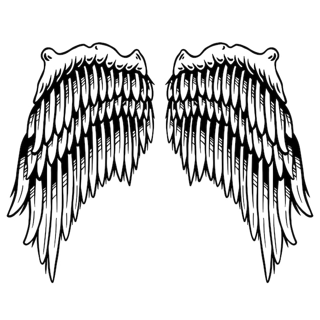 Ontwerpelement van de overlay van de vleugelcontour sticker