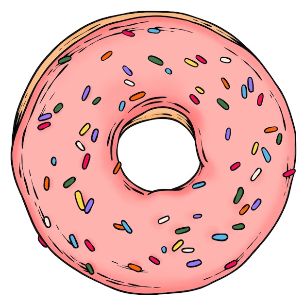 Ontwerpelement van een roze glaze donut sticker