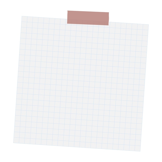 Ontwerpelement van een wit rooster van notitiepapier