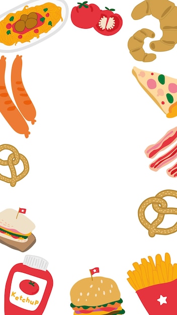 Ontwerpelement van het raam van de voedseldoodle