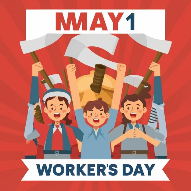 Ontwerpen voor 1 mei Internationale Arbeidersdag en 1 mei