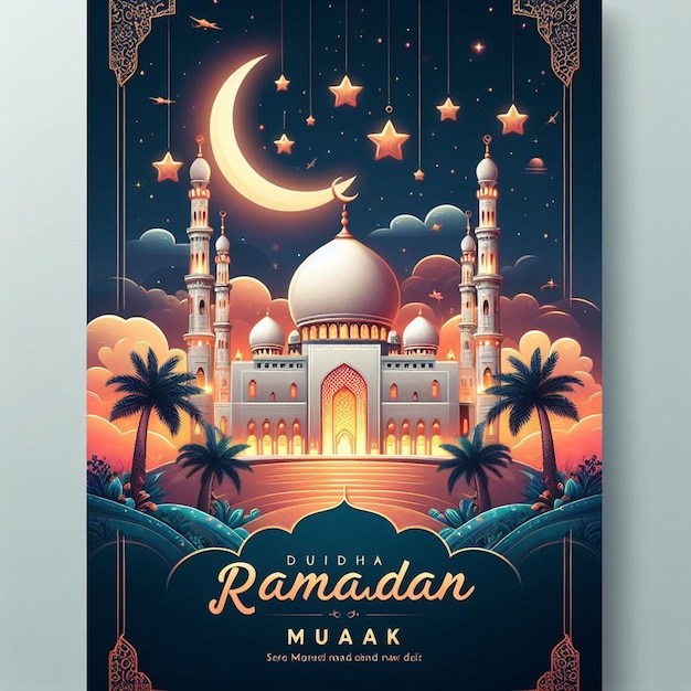 Foto ontwerpen voor elke islamitische gebeurtenis zoals mahe ramadan en eid ul fitr