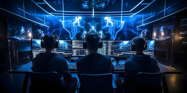 Ontwikkeling van coderingsvaardigheden in een datacenter Control Room Concept Datacenter Automation Programming Principles IT Infrastructure Software Development Networking Essentials