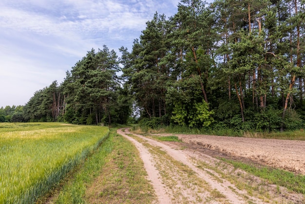 Onverharde snelweg in landelijke gebieden