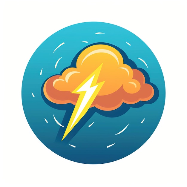 onweer pictogram png in illustratiestijl