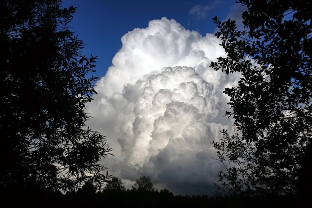 Foto onweerswolk in een blauwe lucht