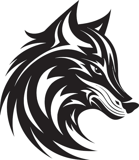 Onyx Guardian Insignia Stealthy Wolf Logo Design