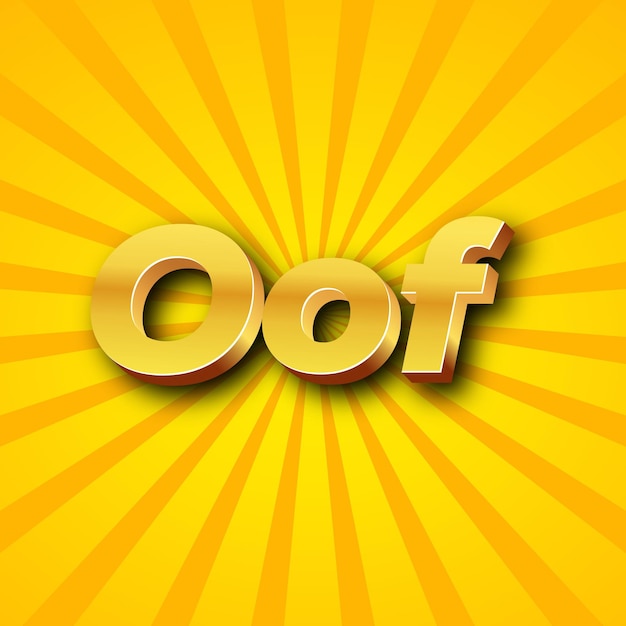 Oof text effect gold jpg attractive background card photo confetti